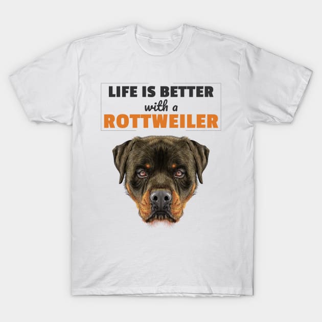 Life Is Better With a Rottweiler T-Shirt by ThreadsMonkey